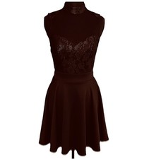 B. Darlin Juniors Black and GoldLace Bodice Fit & Flare Cocktail Dress