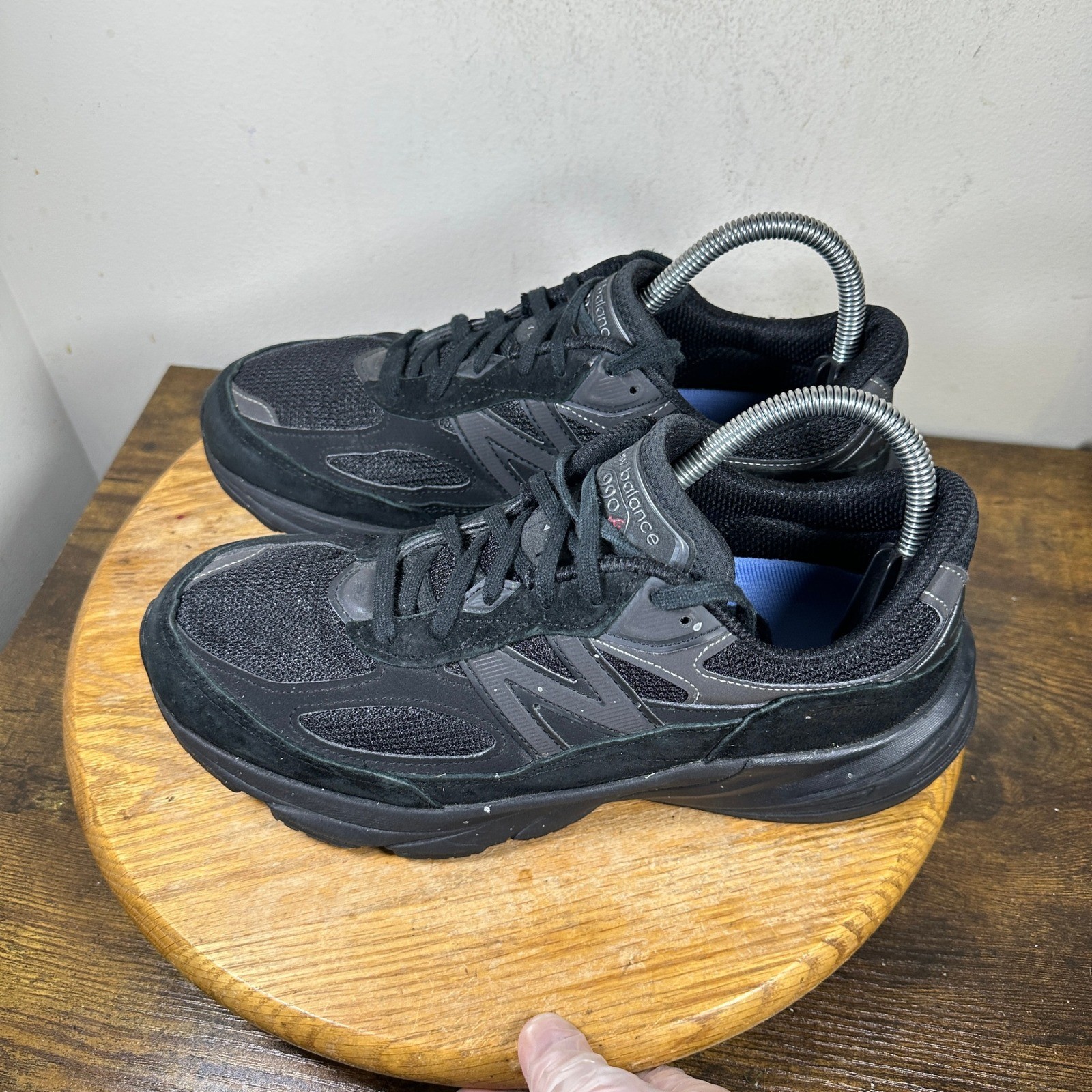 New Balance 990v6 Made in USA Black Suede Mesh Sneakers U990BB6 Mens 8 Wide 2E image 5