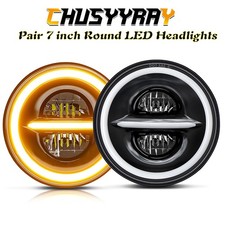 For Ford Model A 1930 1931 Pair 7 Inch Round Led Headlight Highlow Beam 6000k