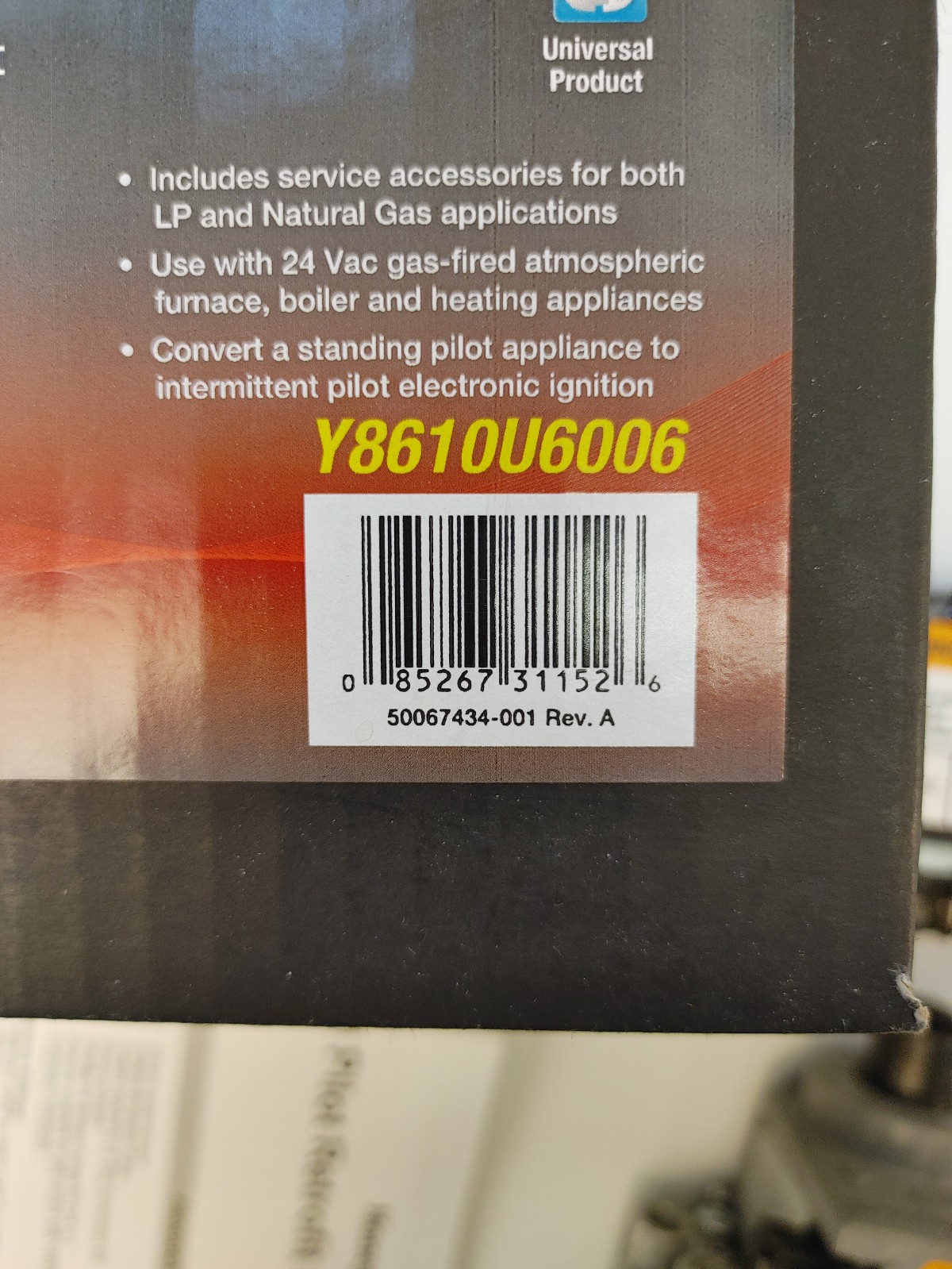 HONEYWELL Y8610U6006 UNIVERSAL INTERMITTENT PILOT IGNITION CONVERSION KIT