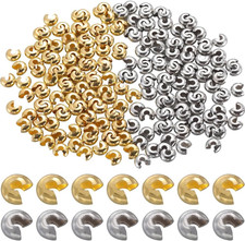 1 Box 200Pcs 6Mm Jewelry Bead Covers Gold Crimp Beads Bulk Brass Small Silver St