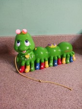 Leapfrog Caterpillar ALPHABET PAL Green Talking Pull Toy Learning Toy Tested