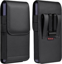Leather Phone Holster with Strong Metal Belt Clip for iPhone 16/15/14/13/12 Pro