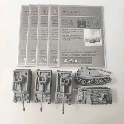 WotC Axis & Allies D-Day Marder II German Tanks 33/45. Set Of 5