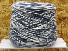 Large Cone 1 Kg Lovely Soft Italian Navy / White Knitting Yarn.
