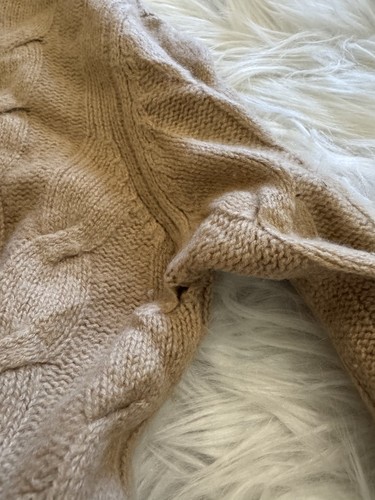 Loro Piana 100% Baby Kaschmir Zopfmuster Rollkragen Pullover Pulli Beige 44 - Bild 3 von 8