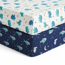 Crib Fitted Pack of 2, Microfiber Baby Sheets for Standard Crib and Mattress,...