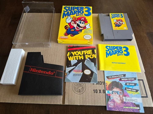 Super Mario Bros. 3 (Nintendo NES, 1990) Complete w Poster! Tested, Authentic!