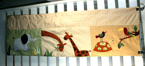 Kidsline Zanzibar Baby Nursery Window Valance Jungle Theme Monkey Elephant Zebra