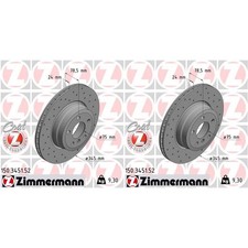 2x ZIMMERMANN SPORT BREMSSCHEIBEN 345mm GELOCHT HINTEN passend f�r BMW X5 X6