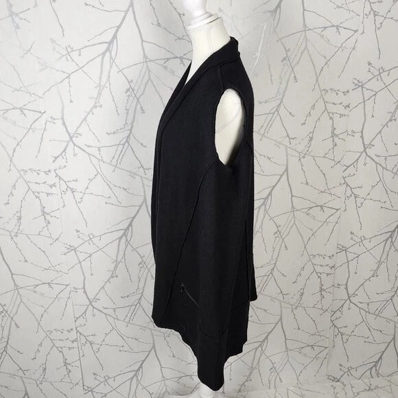 Кардиган Tahari 100% вареная шерсть открытый без рукавов с карманами на молнии | женский M - Изображение 2 из 4