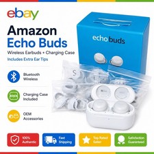 Amazon Echo Buds Bluetooth In-Ear ANC Wireless Charging Case White