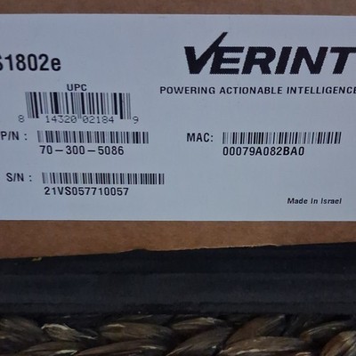 Verint 51802e Retail Security Surveillance System P/N 70-300-5086 Made in Israel