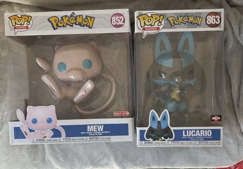 Funko Lot Pokemon Jumbo Lucario #863 And Mew #852