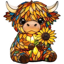 LED 3D Animal Night Lamps Multi-Purpose Sunflower Highland Cow Table Lamp Decor