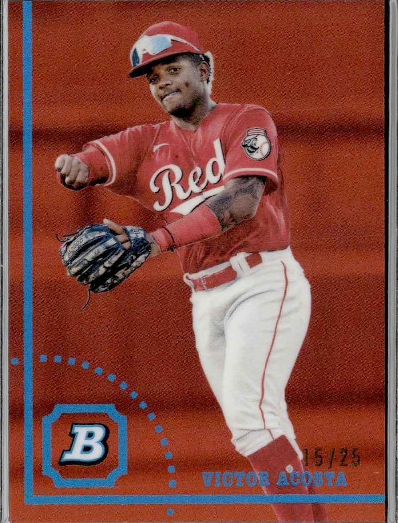 2022 Bowman Heritage Orange Perennial Chrome Victor Acosta BHPC-58 /25 Reds SS