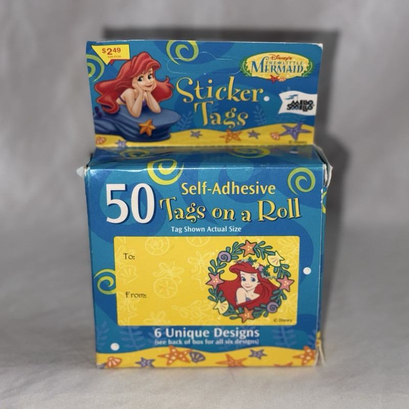 Mello Smello Disney The Little Mermaid 47 Sticker Tags Roll RARE 1990s