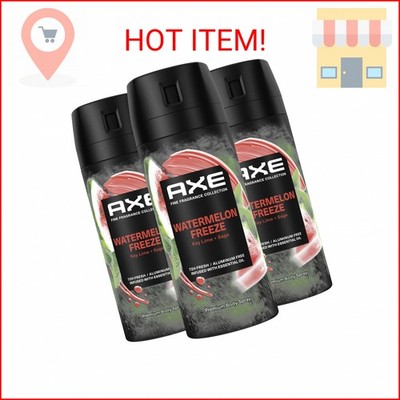 AXE Fine Fragrance Deodorant Body Spray for Men 3 Pack Watermelon Freeze Aluminu