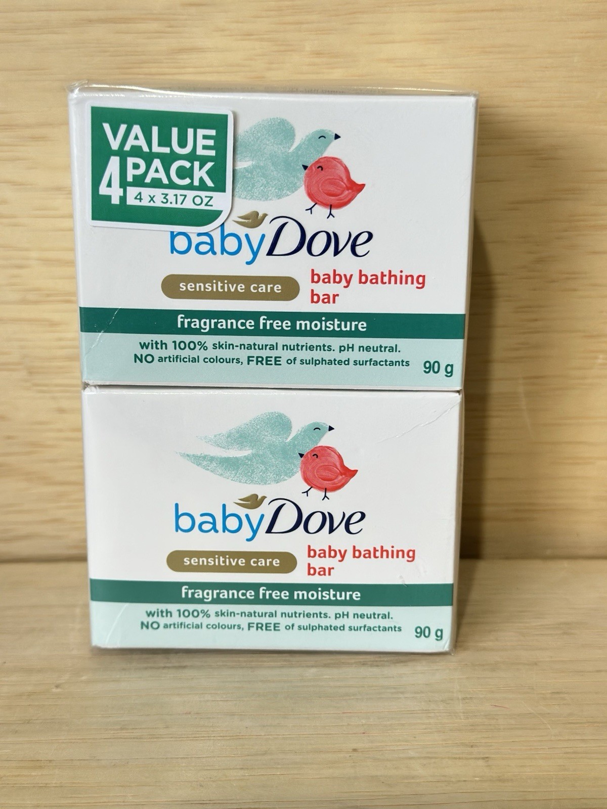 4-Baby Dove Baby Bathing Bar Fragrance Free Moisture Bathing Soap Exp 4/27