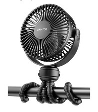 Gaiatop Mini Portable Stroller Fan, Battery Operated Small Clip on, Detachable 3