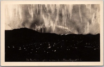 c1940s PRINCE RUPERT, B.C. Canada Real Photo RPPC Postcard ''NORTHERN LIGHTS''