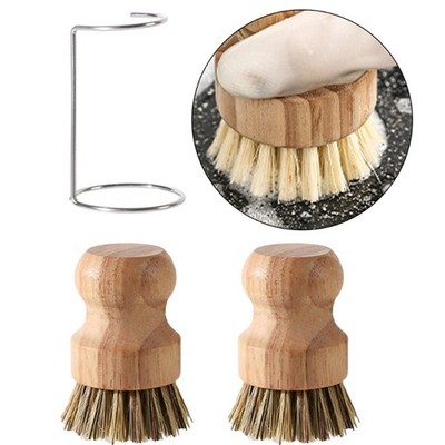 1set/3pcs Dish Scrubber Natural Sisal Bristles Brush for Kitchen Cleaning