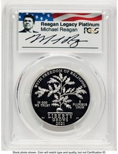 2021-W Proof Platinum Eagle 1 oz FDI Reagan Legacy Series Michael Reagan… 2352.00 per troy oz