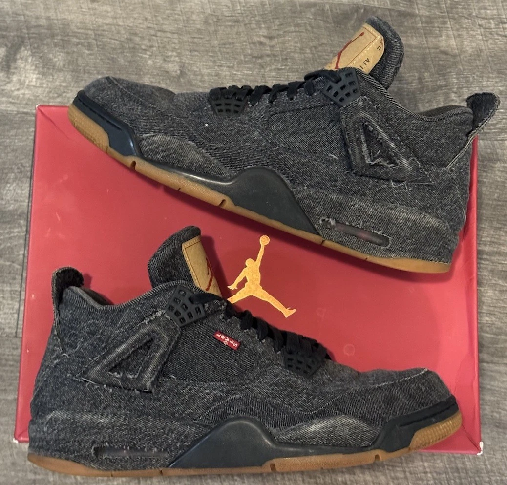 Preços baixos em Levi's x Air Jordan 4 Retro Black Denim | eBay