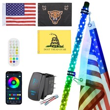 LED Whip Lights with App Remote Control, RGB Chasing Light for UTV ATV Truck