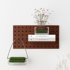 Coffee Wooden Pegboard Wall Organizer Panels Mount Garage Kitchen Office