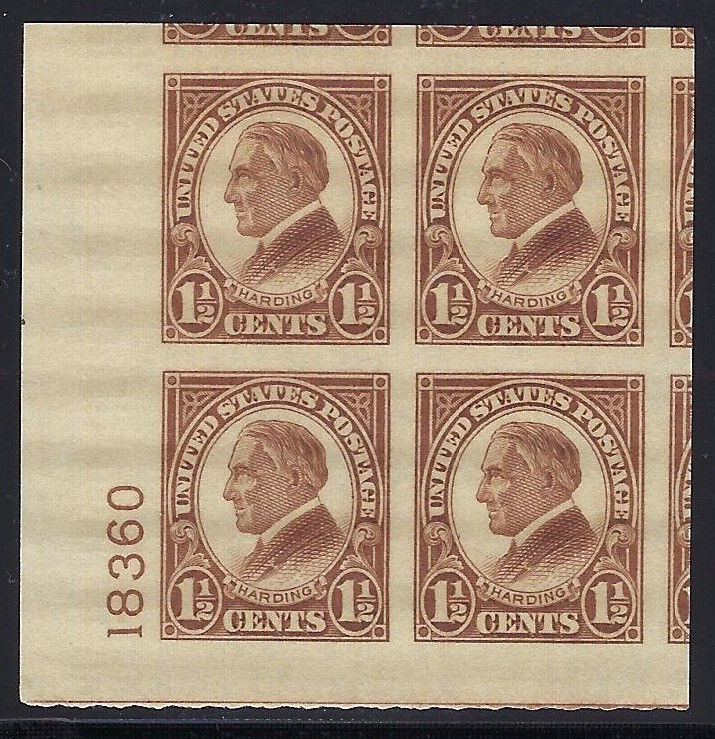 U.S., 1926, Scott #631, Rotary, Imperf, Plate Block of 4, Mint, N.H., X.F. Jumbo