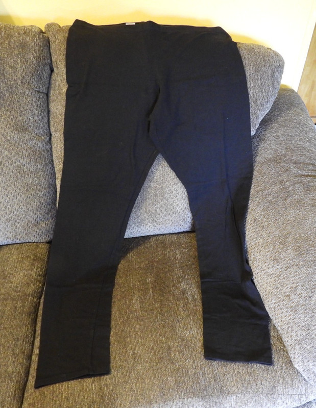 Black ladies slacks XXLT, white blouse XL & green & white striped top XXL