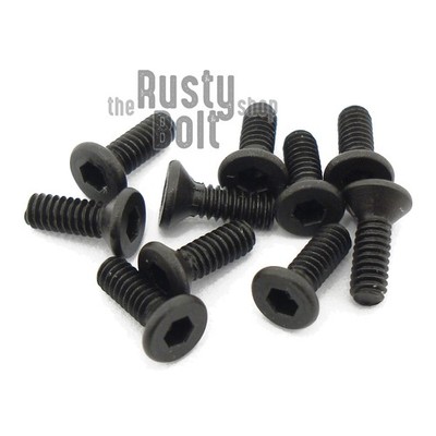 M2 x 6mm, Socket Flat Head Screws, 12.9 Steel, Black, Countersunk