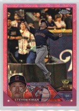 2023 Topps Chrome Logofractor Edition Pink Refractor 41/199 Steven Kwan #107 0s3