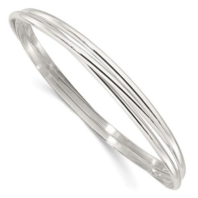 925 Sterling Silber poliert dreifach verschlungen Slip On Armreif Armband 16,09 gm