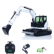 Metal 1/14 RC Excavator C308 3 Valve 2Arms RC Digger Flysky Radio Light Coupler