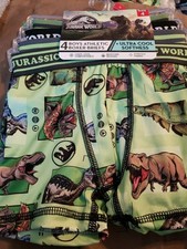 Jurassic World Size 4 Boys 4-Pack Moisture Wicking Comfortable Boxer Brief NEW