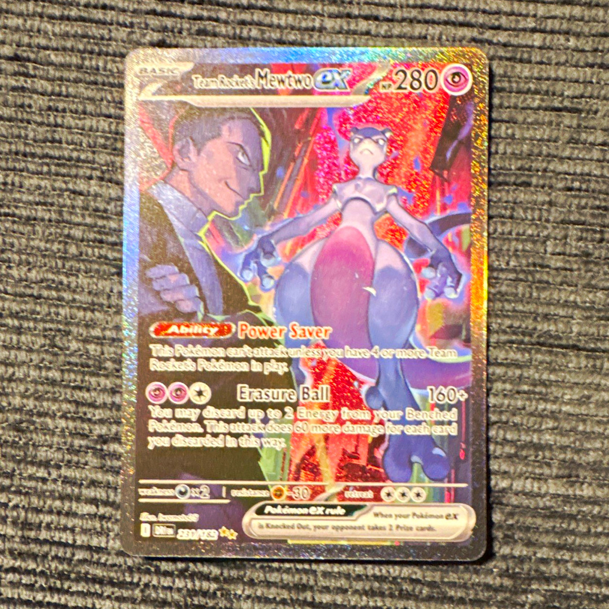 Team Rocket's Mewtwo ex 83/109 Holo Full Art Ultra Rare Team Rocket Returns