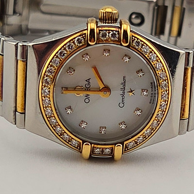 18k SS OMEGA Constellation Diamond Bezel/Quartz  Sold for Parts or scrap! 