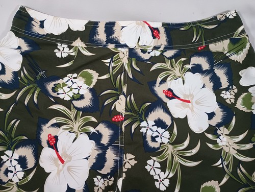 bw Sport Womens 14 Board Shorts Green Floral Pocket Flat Front FAST Shipping - Picture 7 of 17