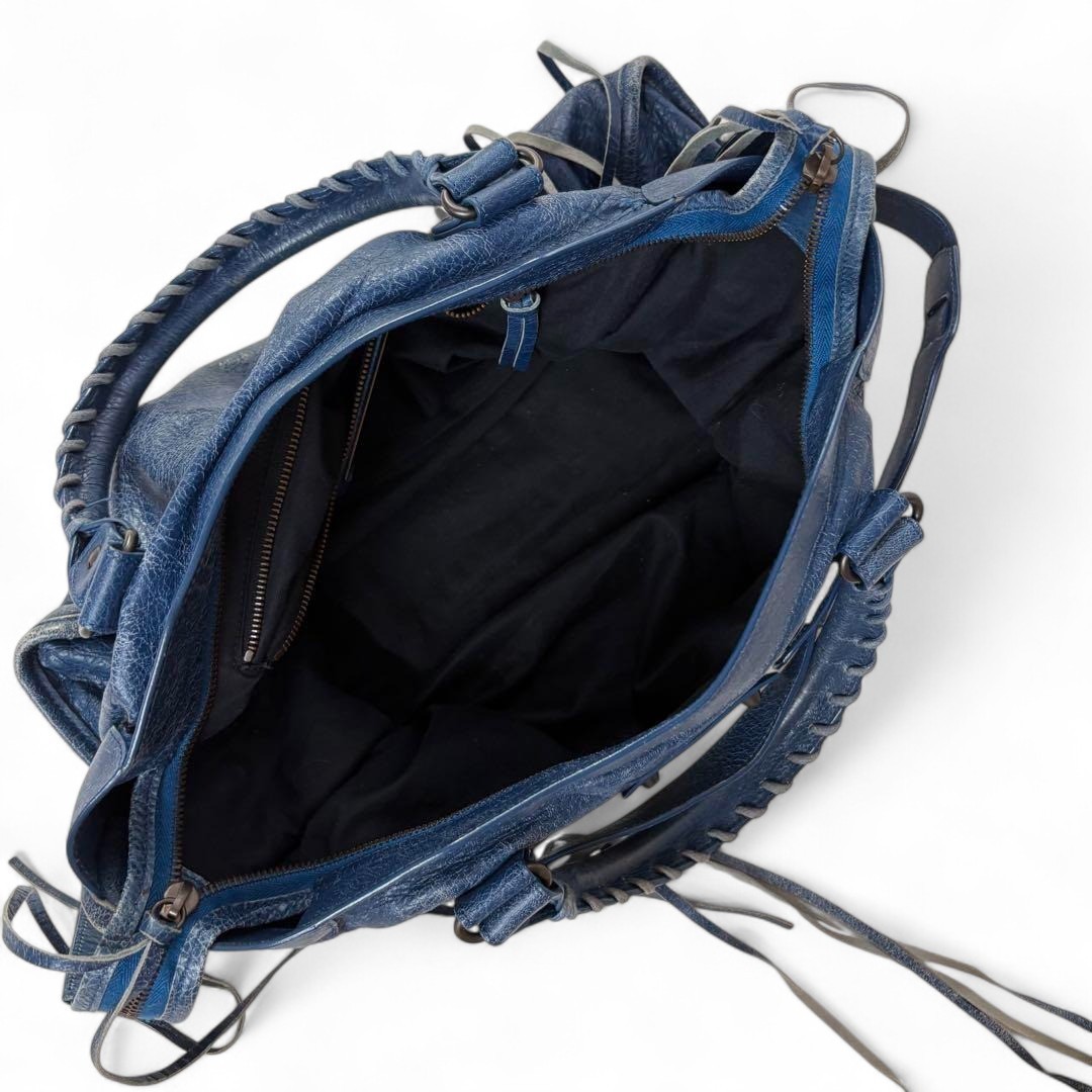 バッグ BALENCIAGA The City 2way 115748 Bag Blue BALENCIAGA City 115748 Blue Leather 2way Shoulder Handbag