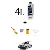 Hoffcar Service Kit 4 Filter Und 4L ÖL FüR Citroen Berlingo Ii 1.6 Hdi Fap 82K