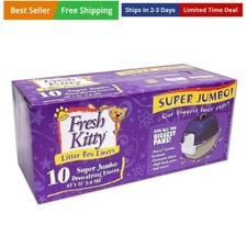 10 Count Litter Box Liners Super Thick, Durable, Easy Clean Up Jumbo Drawstri...