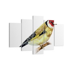 Quadro su Tela 150x100cm Cardellino uccello acquerello Stampe Immagini Murale