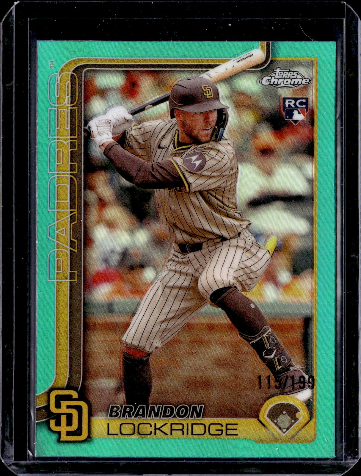 2025 Topps Chrome Brandon Lockridge #106 Aqua Refractor /199 Padres RC