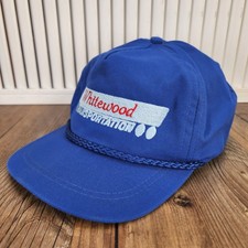 VTG 80s Whitewood Transportation Hat Imperial USA Made Rope Strapback Blue Cap
