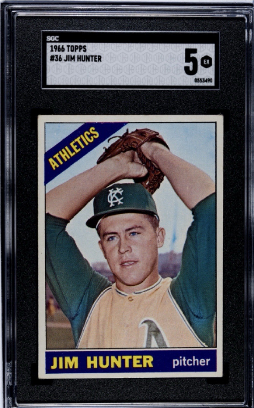 1966 Topps #36 Jim "Catfish" Hunter SGC 5
