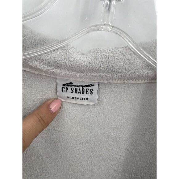 CP Shades Solid Gray Collared Button Down Blouse … - image 5