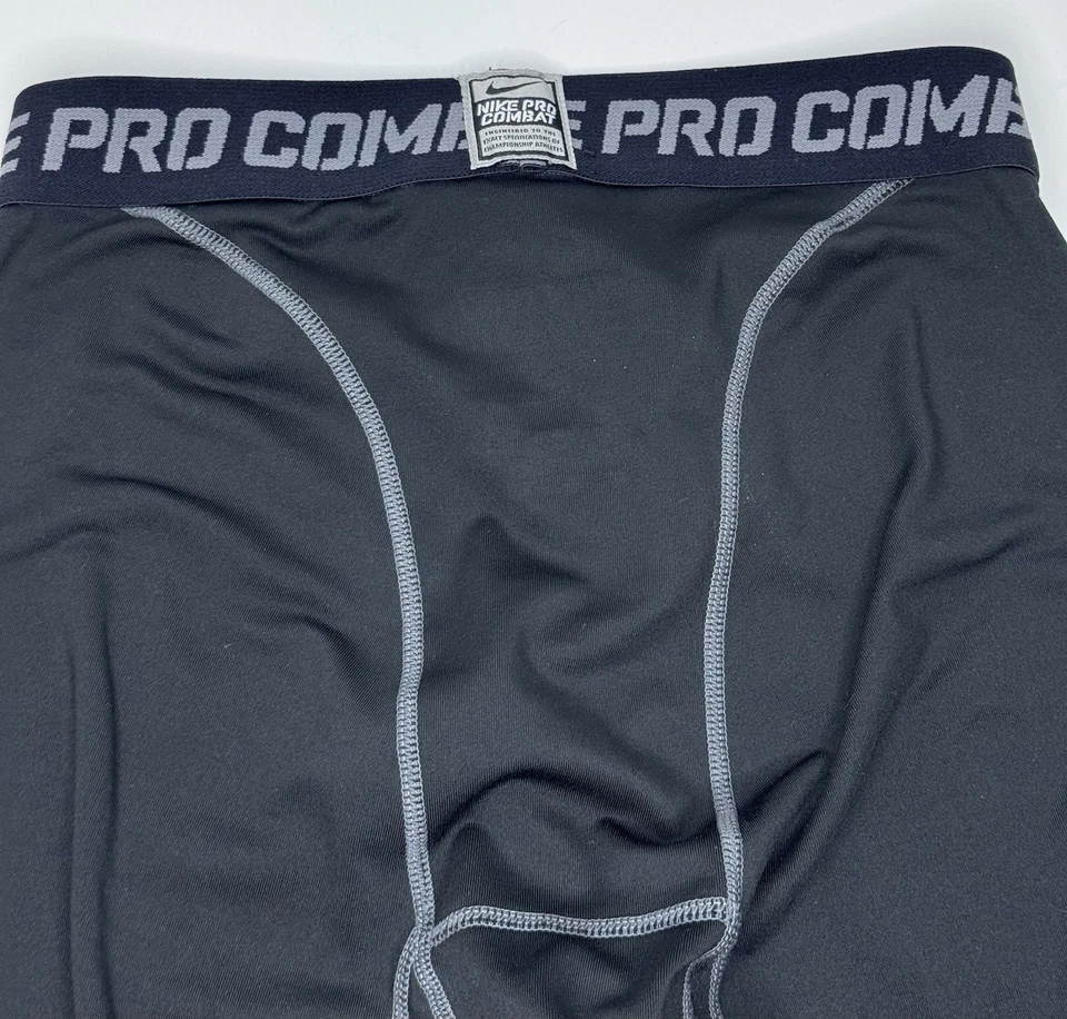 Pantalones de compresión Nike Pro Combat para hombre negros grises largos Foto 3 de 4