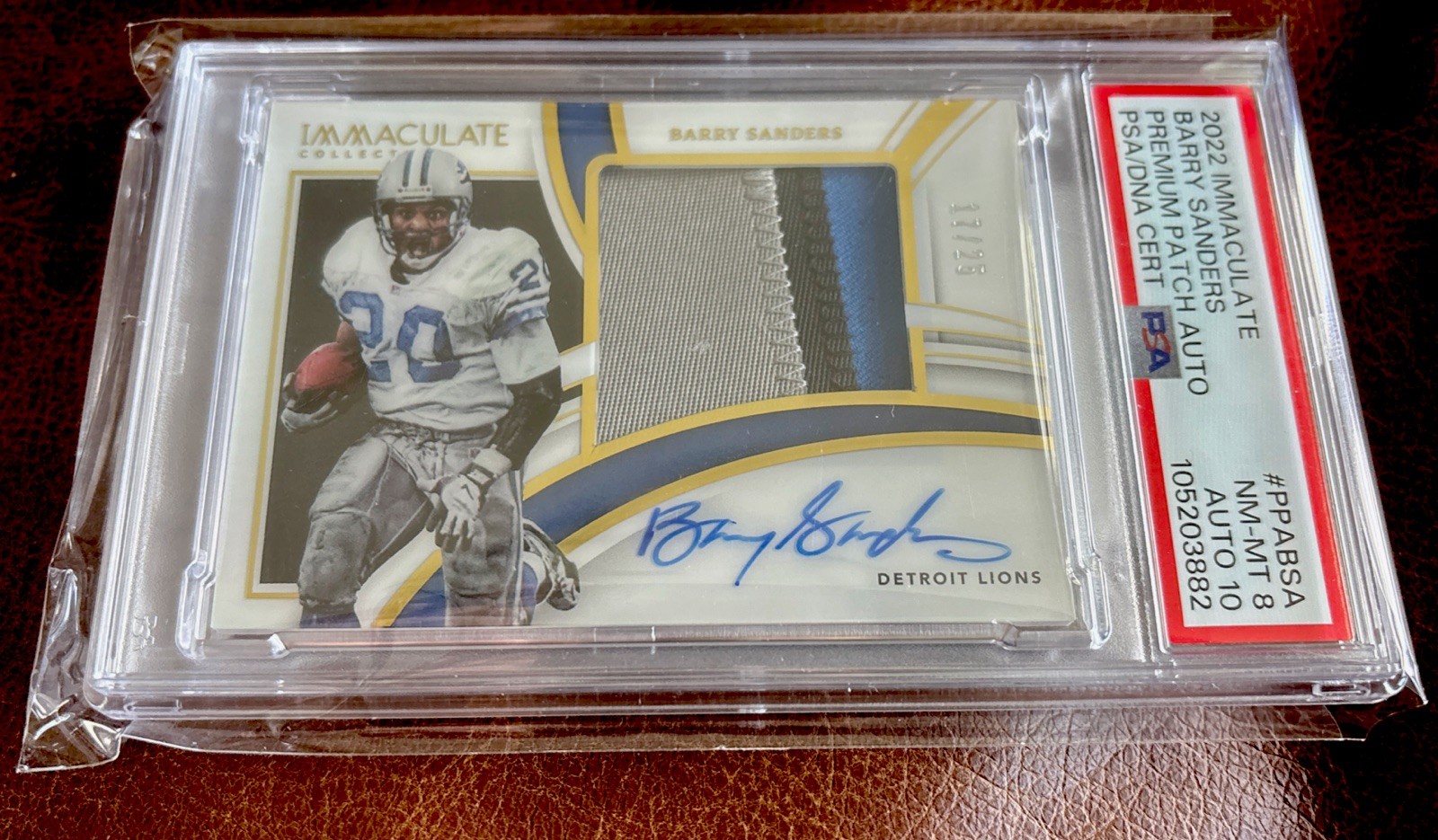 2022 PANINI IMMACULATE BARRY SANDERS SSP PATCH AUTO /25 🔥 LEGENDARY! POP 1